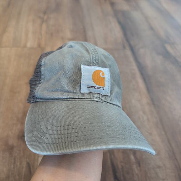 VTG Carhartt Hat Cap Workwear Mesh Distressed Faded Skater Grunge - Picture 1 of 6